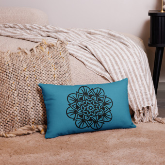Coastal Serenity: Mandala Pattern Pillow for a Blissful Home