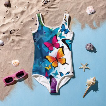 Colorful Butterfly Kids Swimsuit