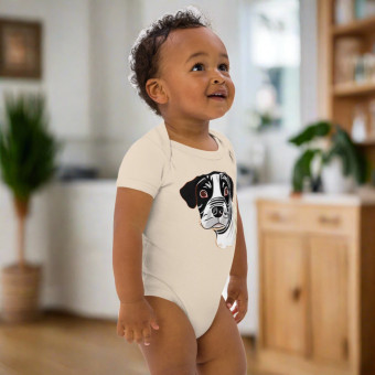 Cute Dog Print Organic Cotton Baby Bodysuit - Comfort and Style for Your Little One