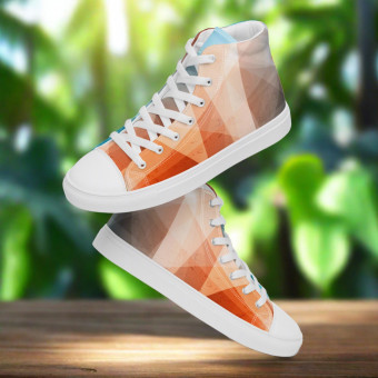 Colorful Peach Fuzz High Top Sneakers - Stylish Canvas Shoes for Women