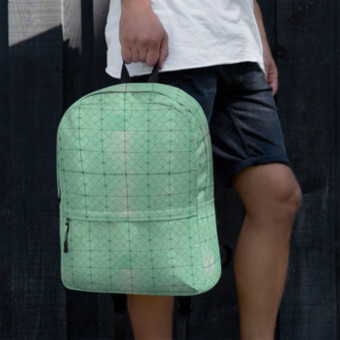 Light Green Geometric Pattern Backpack - Stylish and Versatile for Daily Adventures